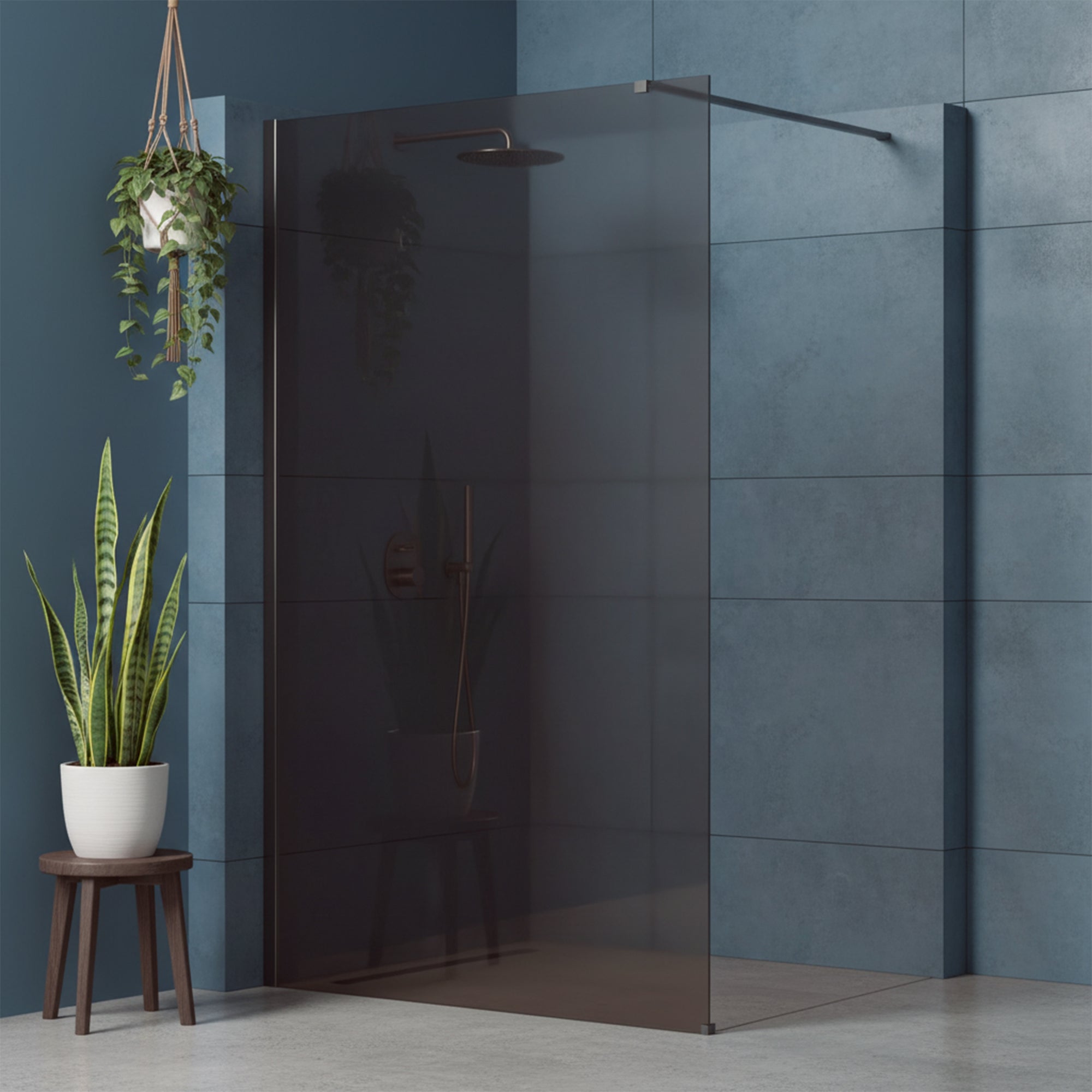 Sprchová zástěna Rea Flexi Brown / Titan 140  5