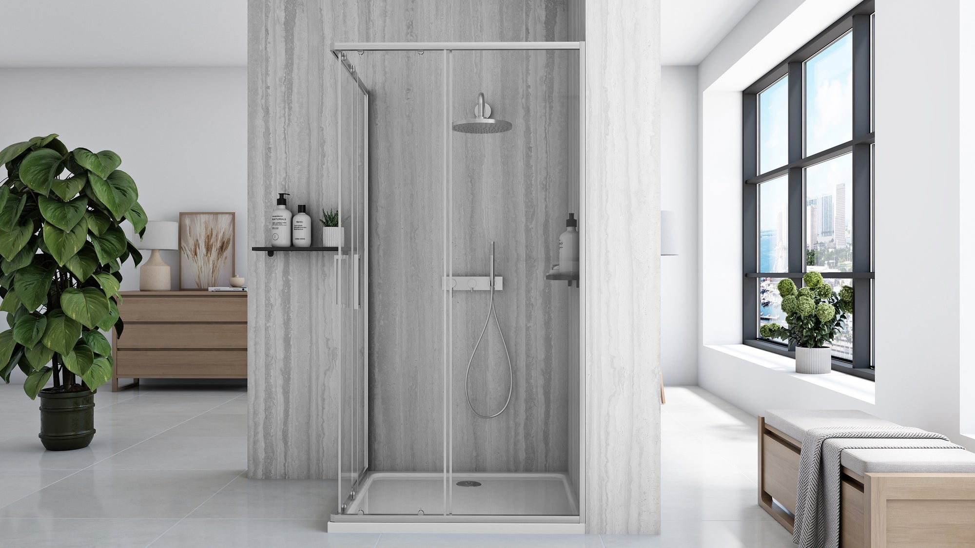 Sprchový kout REA City 80x100 Nickel Brush Se sprchovou vaničkou Savoy 3