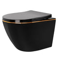 Závěsná WC mísa Rea Carlo Mini Tornado Black Gold Egde  1