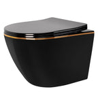 Závěsná WC mísa Rea Carlo Mini Tornado Black Gold Egde  1