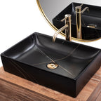 Umyvadlo na desku REA Inga Black Marble Mat  5