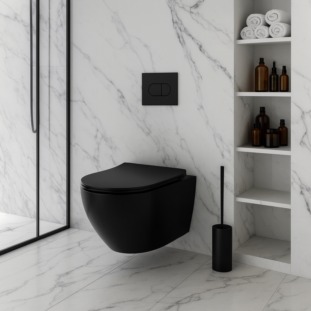 Závěsná WC mísa Rea Carlo Mini Tornado NF BLACK MATT  2