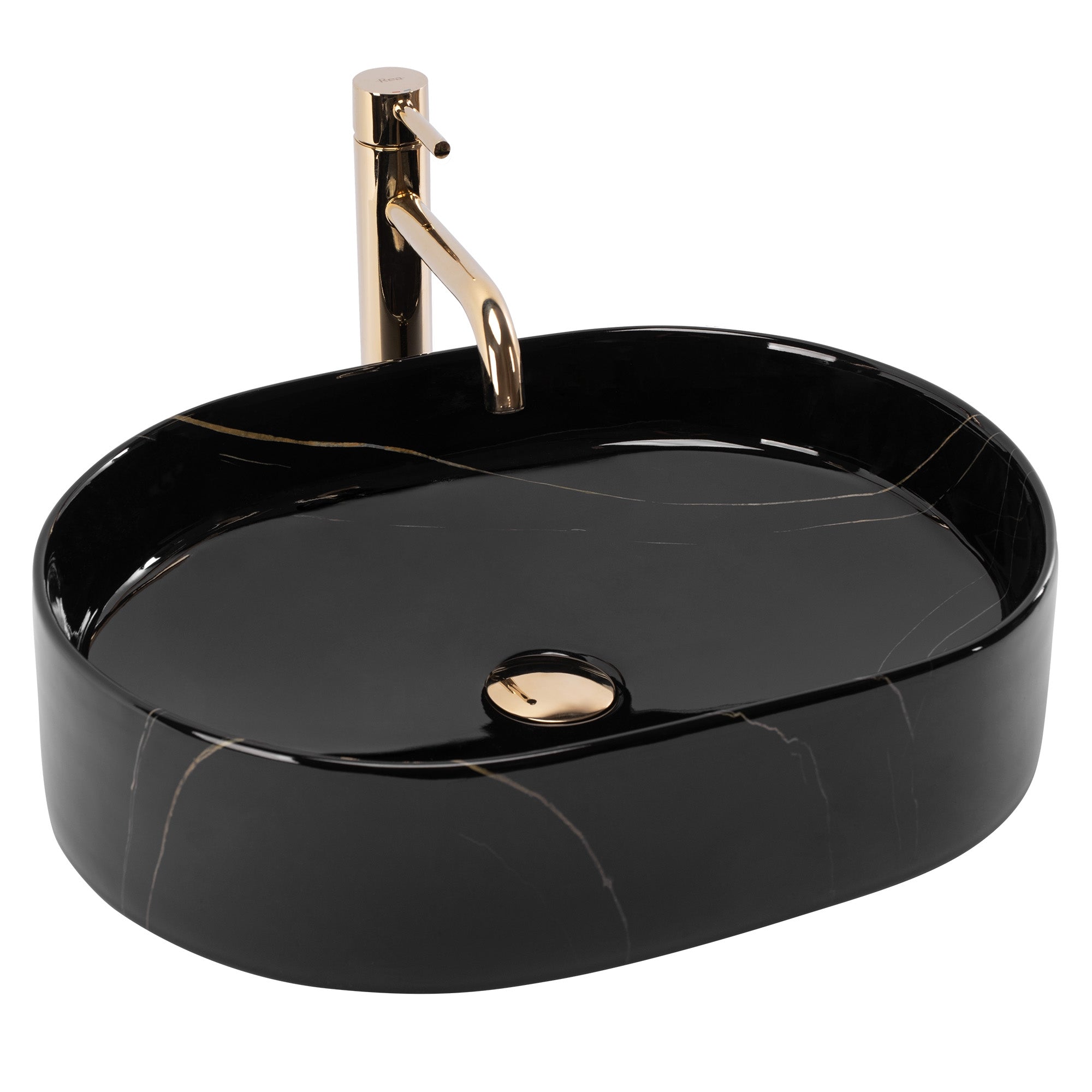 Umyvadlo na desku REA Nadia 50 Black Stone  1