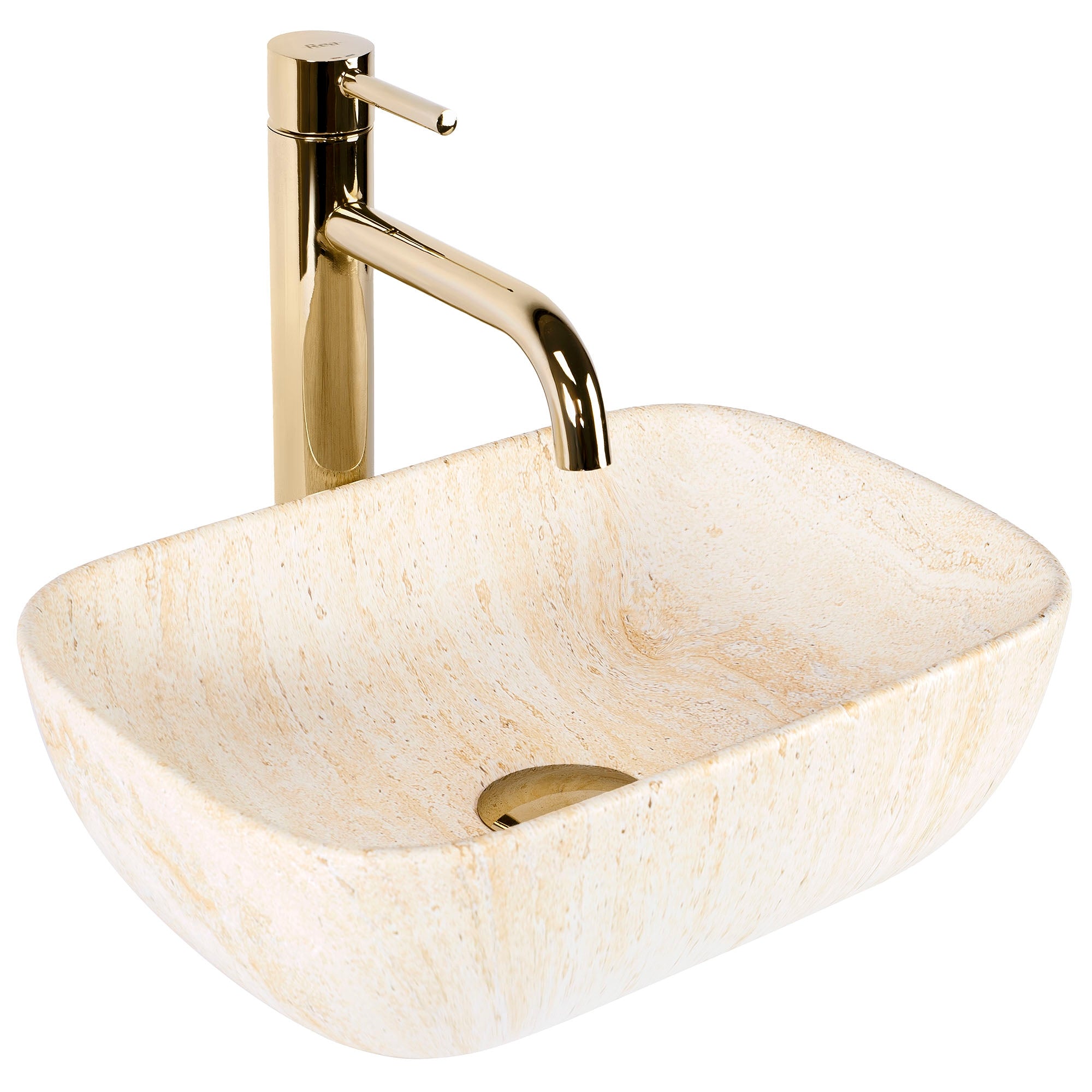 Umyvadlo na desku REA BELINDA MINI TRAVERTINE MATT  1
