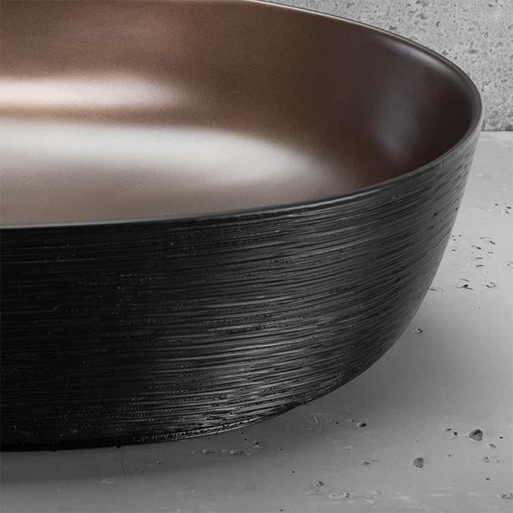 Keramické umyvadlo na desku CLEO 61 Copper Bush / Black  3