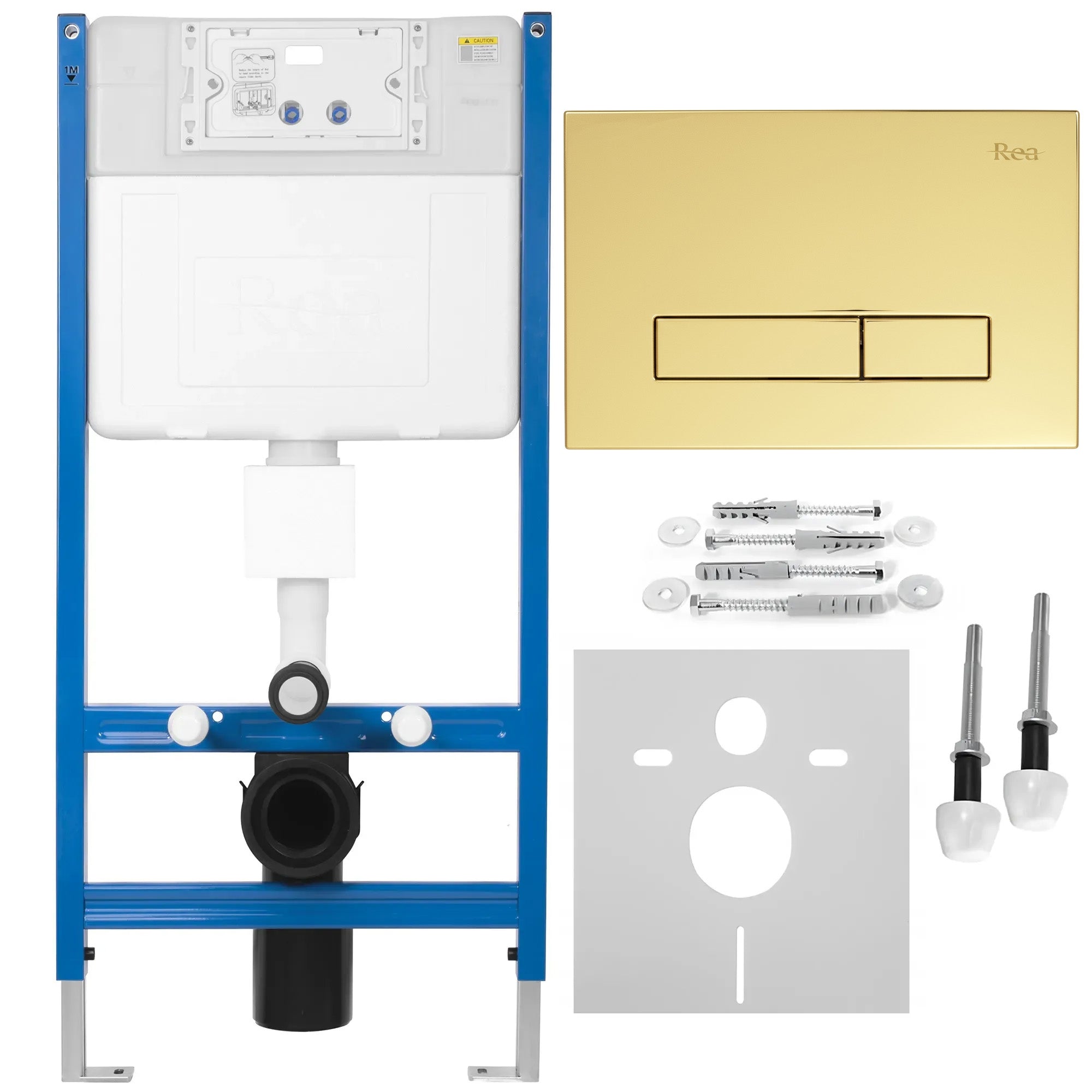 Podomítkový WC systém K011A-Q + tlačítka I Brush Gold  1