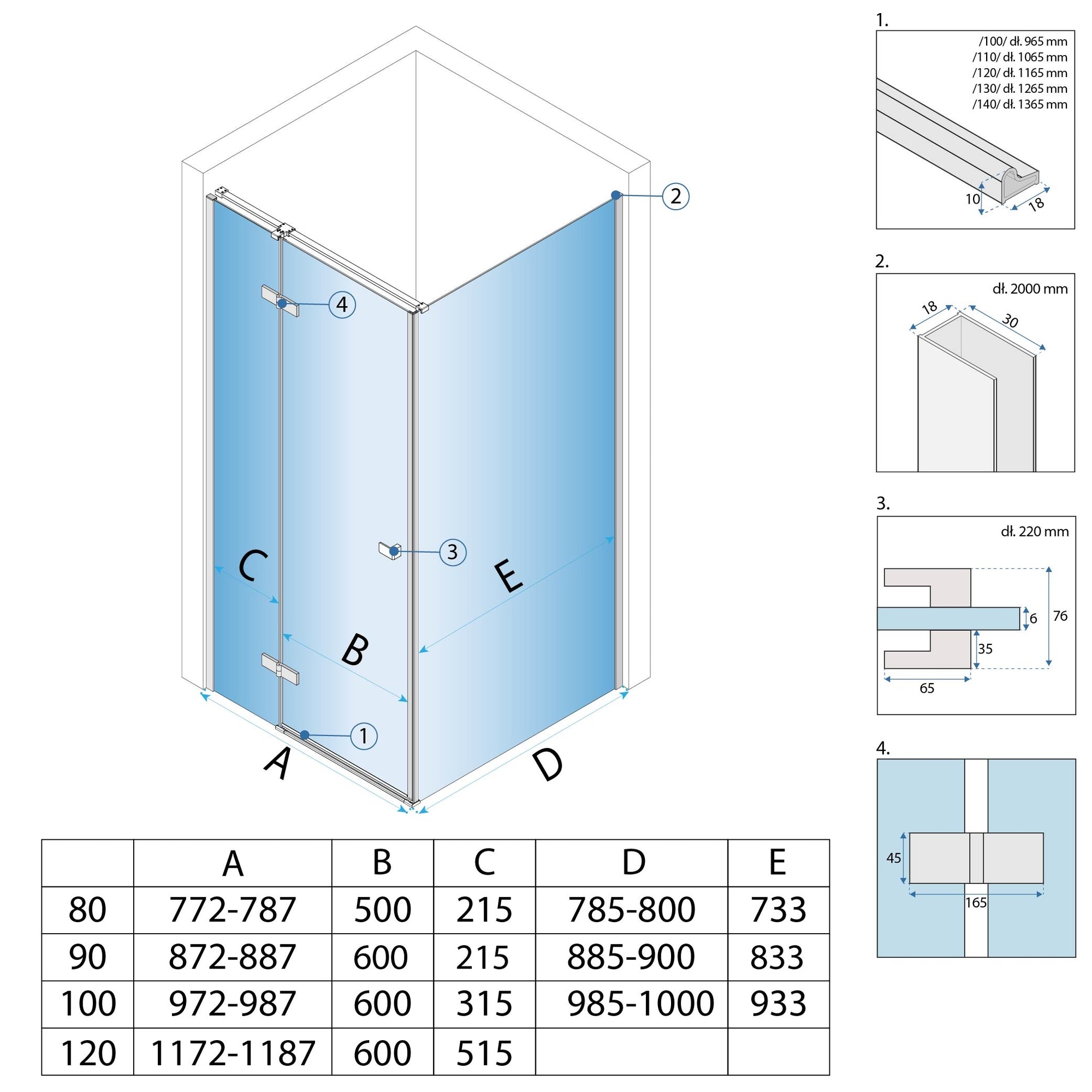 Sprchový kout Rea Atlas 120x100 Chrome vlevo 8