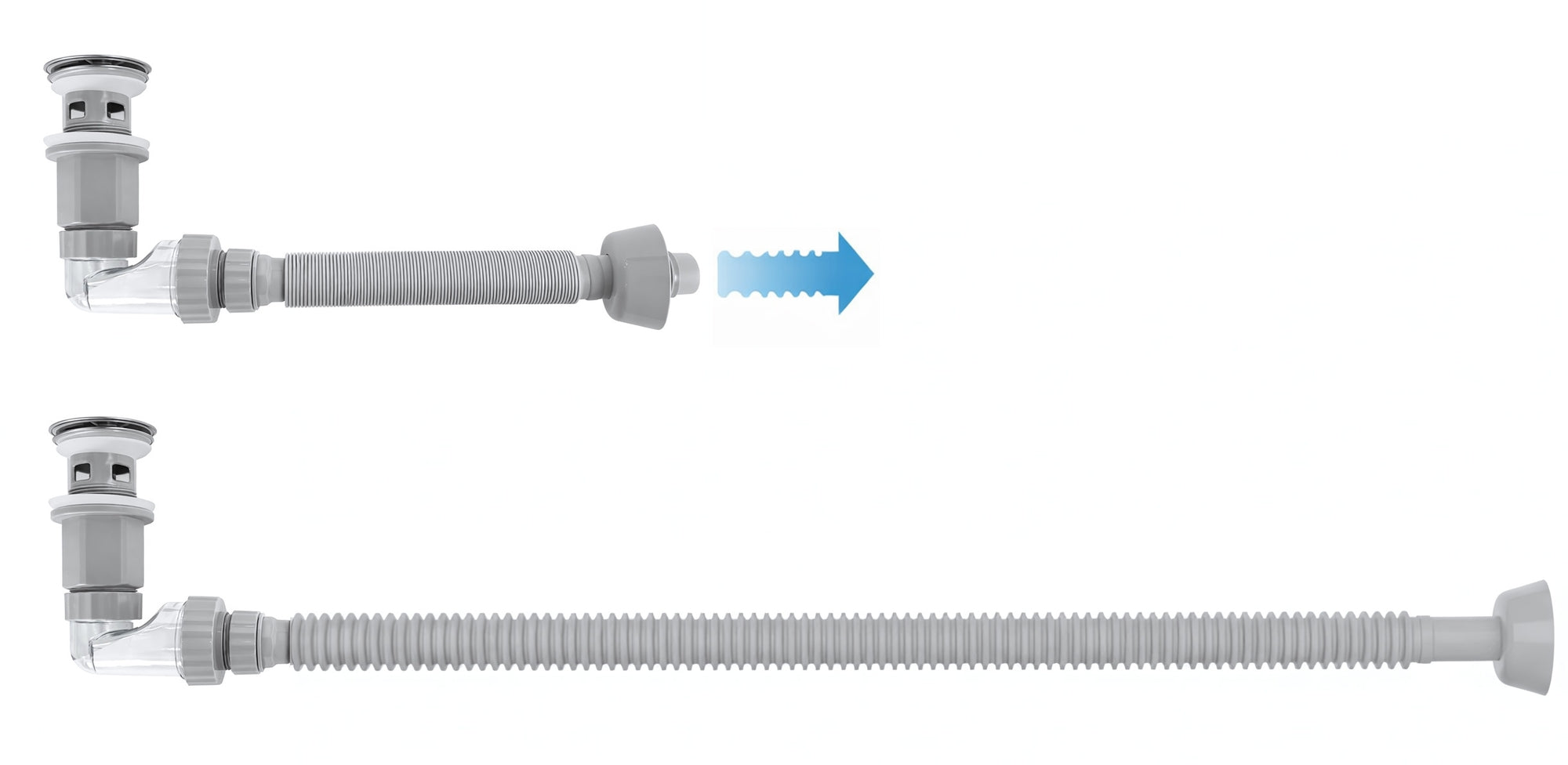 Umyvadlový sifon s univerzální výpustí click-clack REA Flow Chrome  5