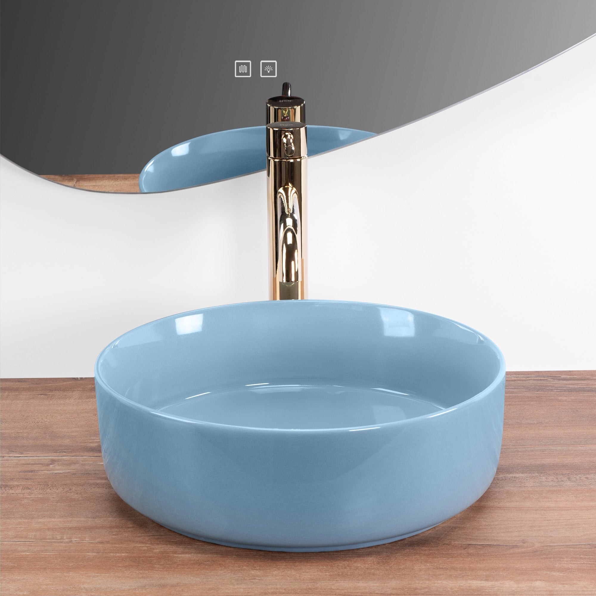 Umyvadlo na desku Rea SAMI L.BLUE SHINY  4