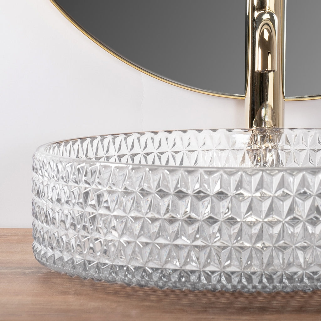 Umyvadlo na desku Rea Cristal Transparent 39  4