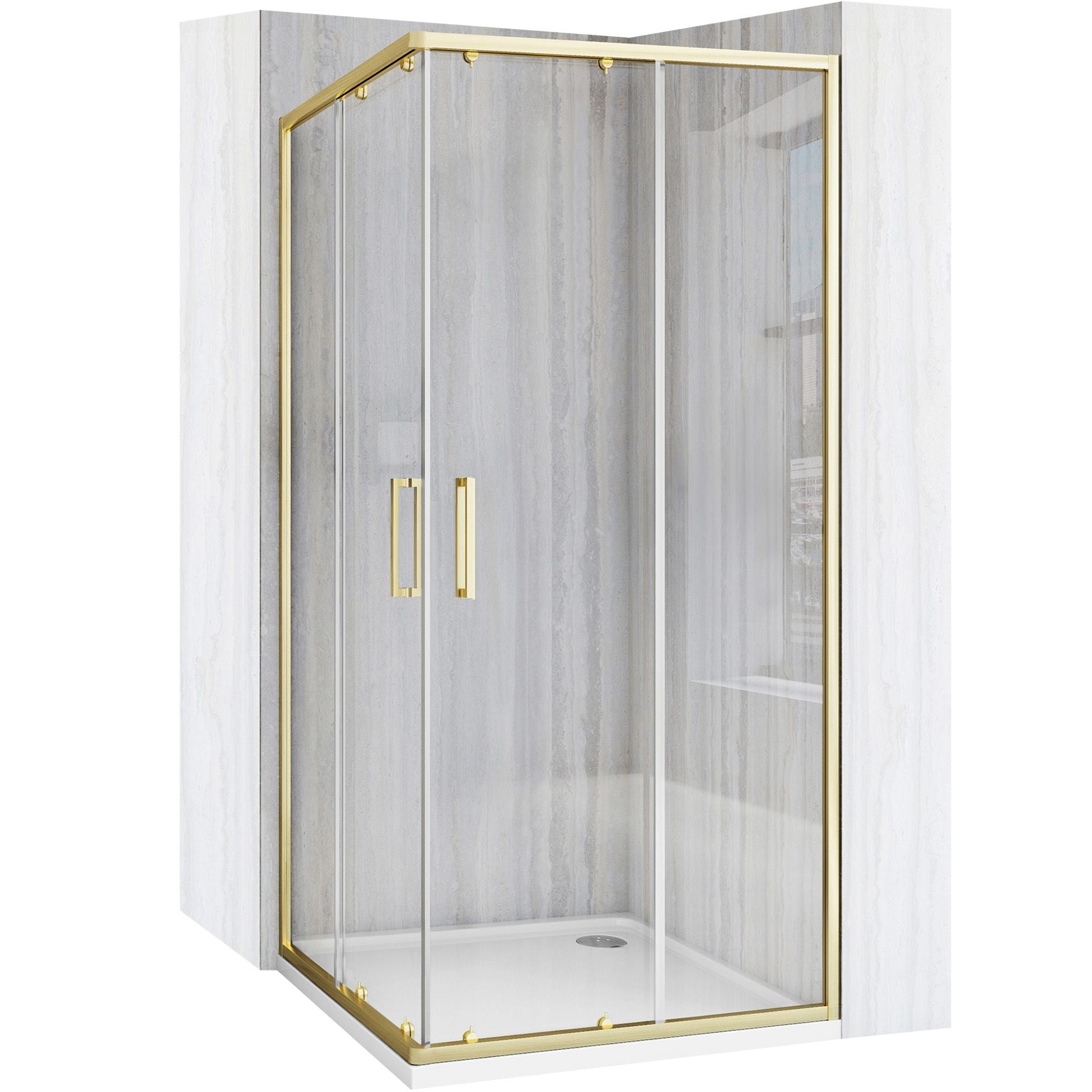 Sprchový kout REA City 80x80 Gold Brush Se sprchovou vaničkou Savoy 11