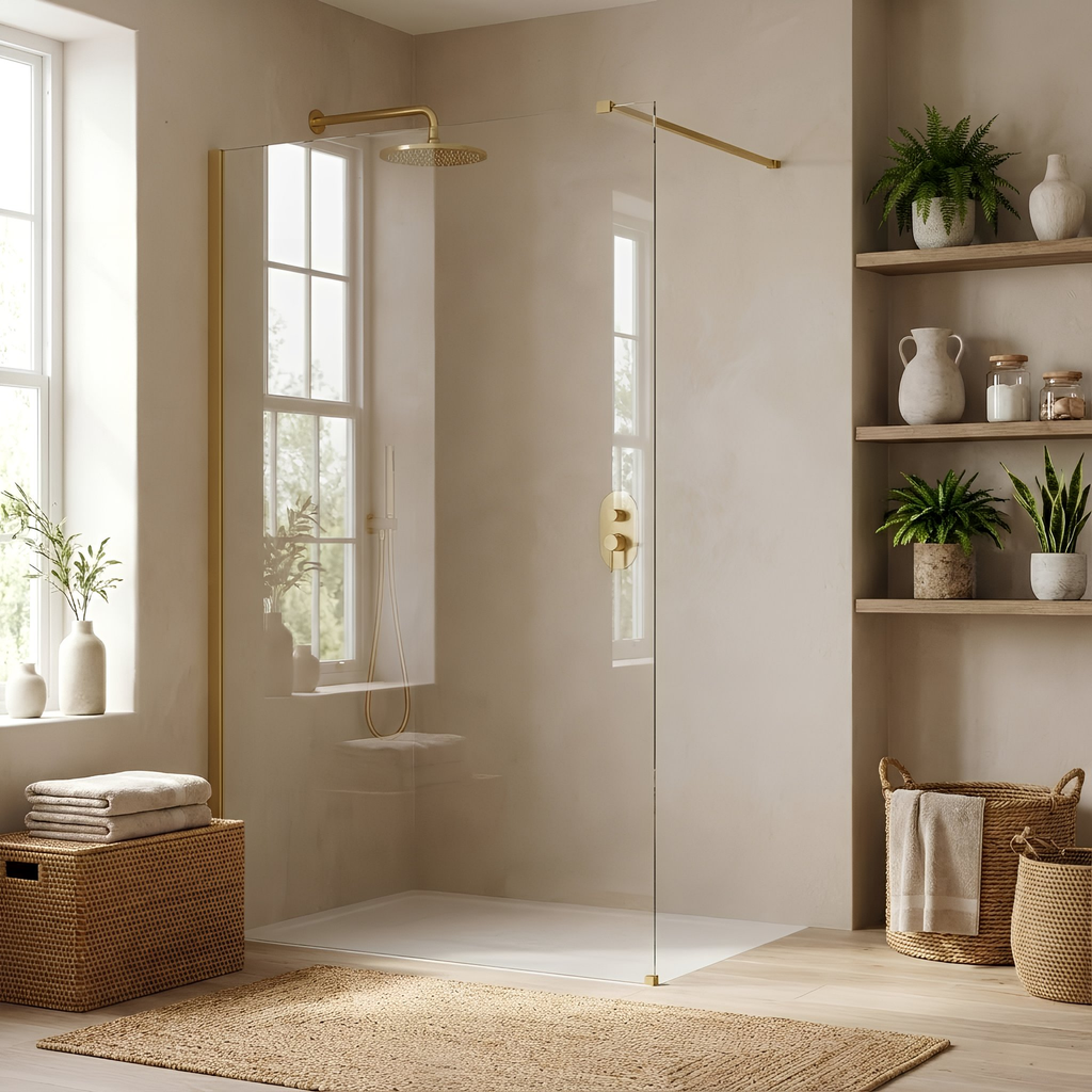 Sprchová zástěna Rea Flexi Transparent / Brush Gold 70  11