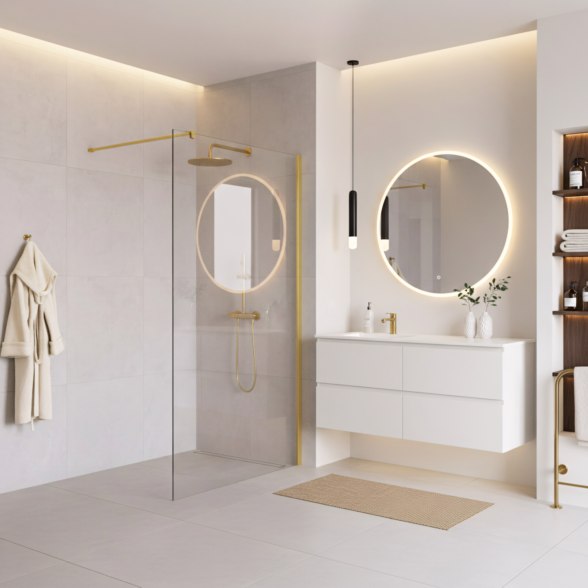 Sprchová zástěna Rea Flexi Transparent / Gold 70  5