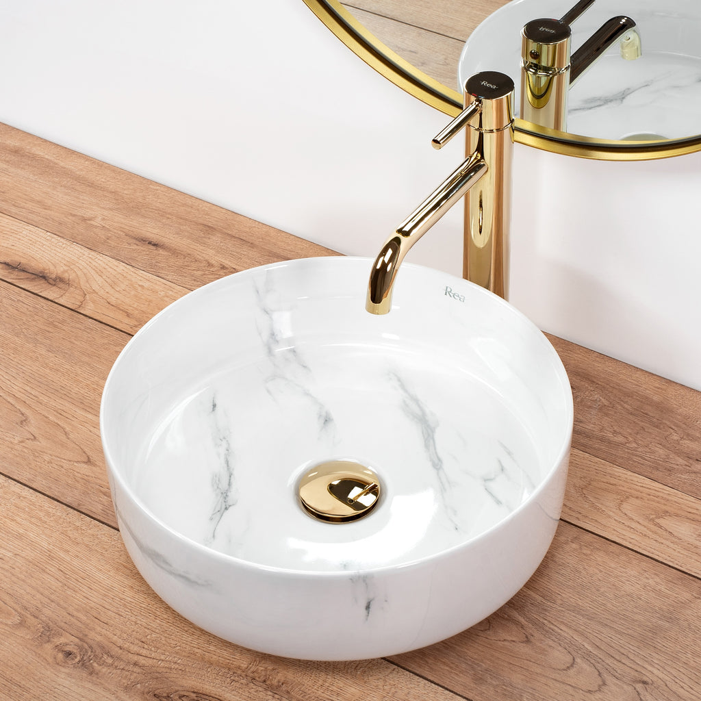 Umyvadlo na desku REA SAMI Nature Marble  4