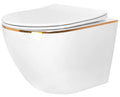Závěsná WC mísa Rea Carlo Tornado Rimless Flat GOLD EDGE  1