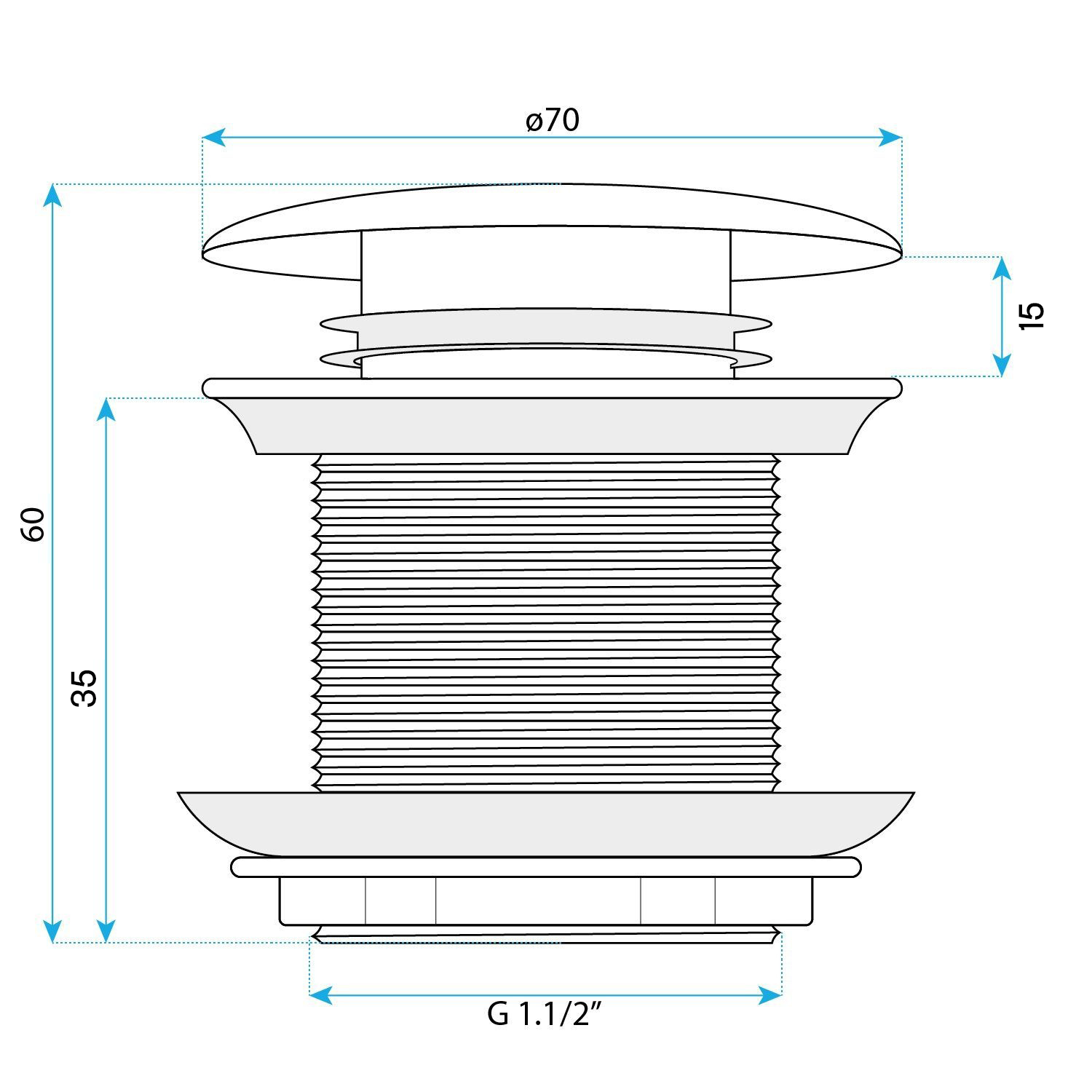 Univerzální vanová výpusť REA Click-clack - Gold  4