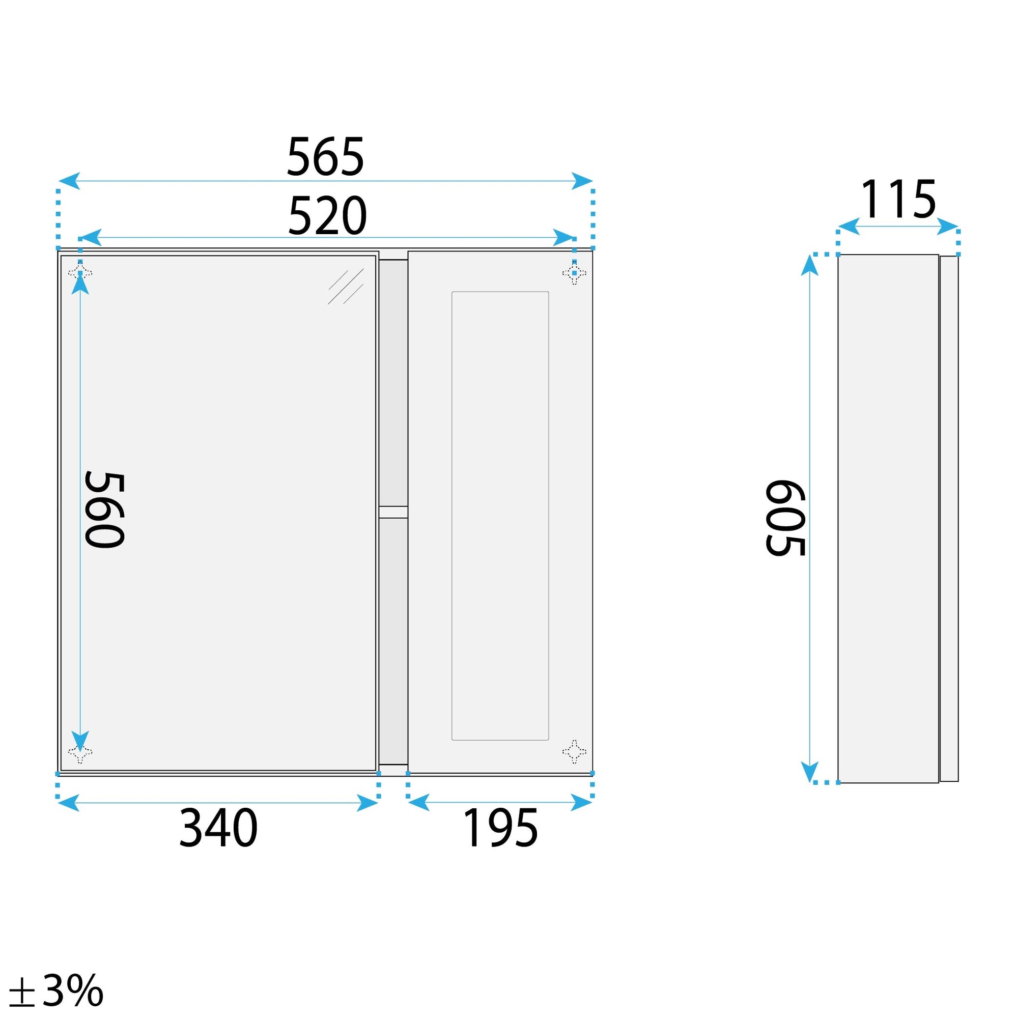 Sada koupelnového nábytku s umyvadlem Monti 60cm Grey  6
