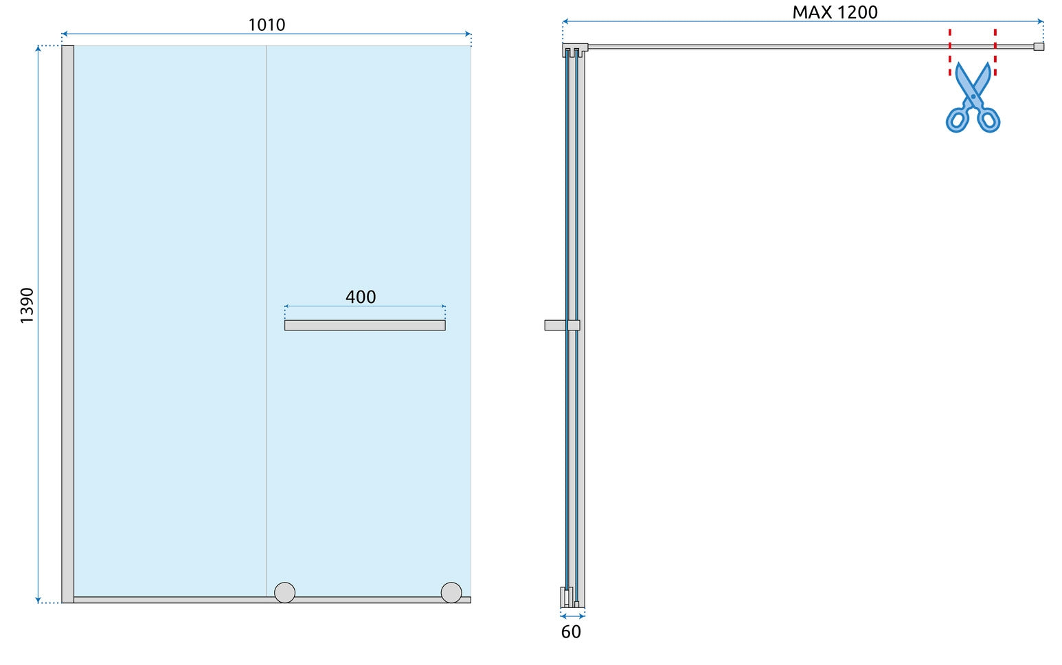 Paravan vanový Rea Fabian Gold Brush 100  7