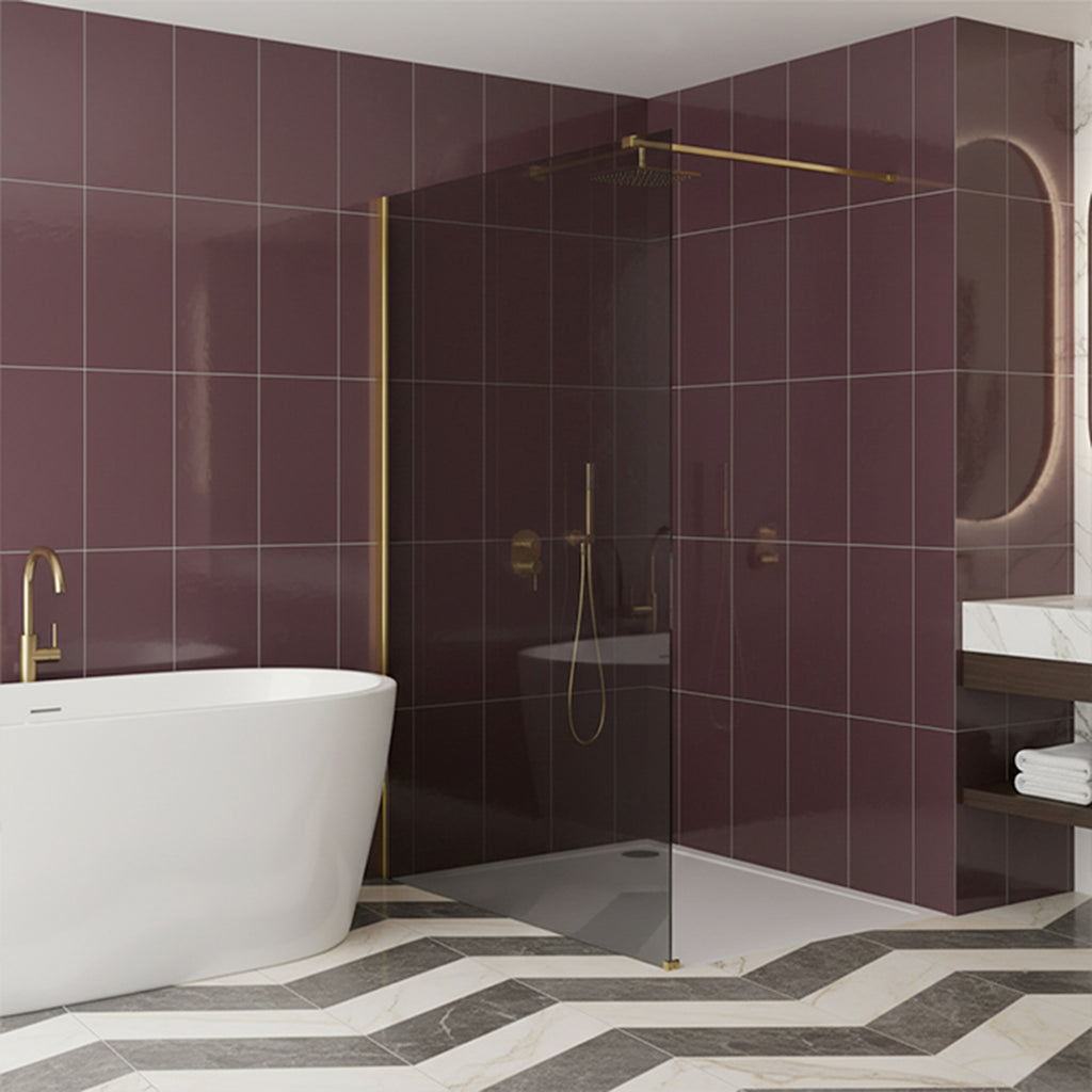 Sprchová zástěna Rea Flexi Grey / Gold 90  4