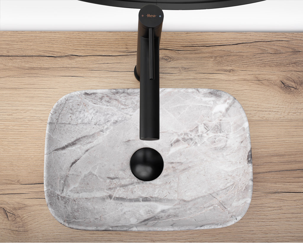 Umyvadlo na desku REA BELINDA Mini stone matt  5