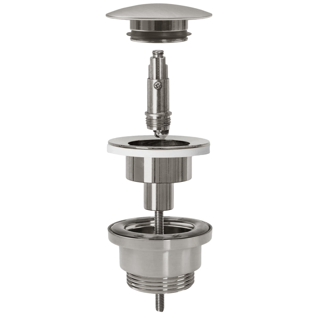 Univerzální umyvadlová výpusť REA Click-clack - broušený nikl INOX  2
