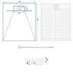 Sprchová vanička Bazalt CARRARA WHITE 80x100  10