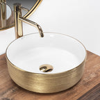Umyvadlo na desku Rea Sami White Brush Gold  6
