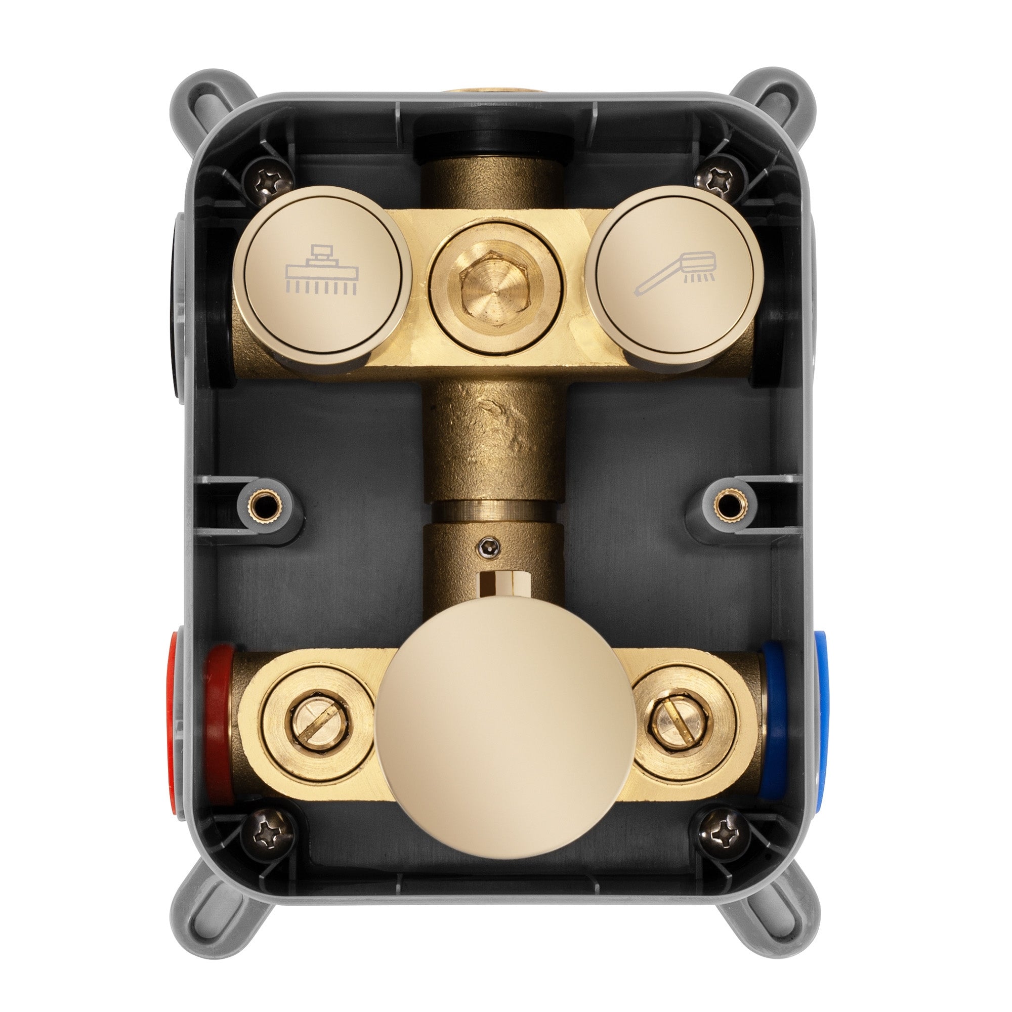 Podomítková sprchová sada LUNGO - zlato + termostat + BOX  4