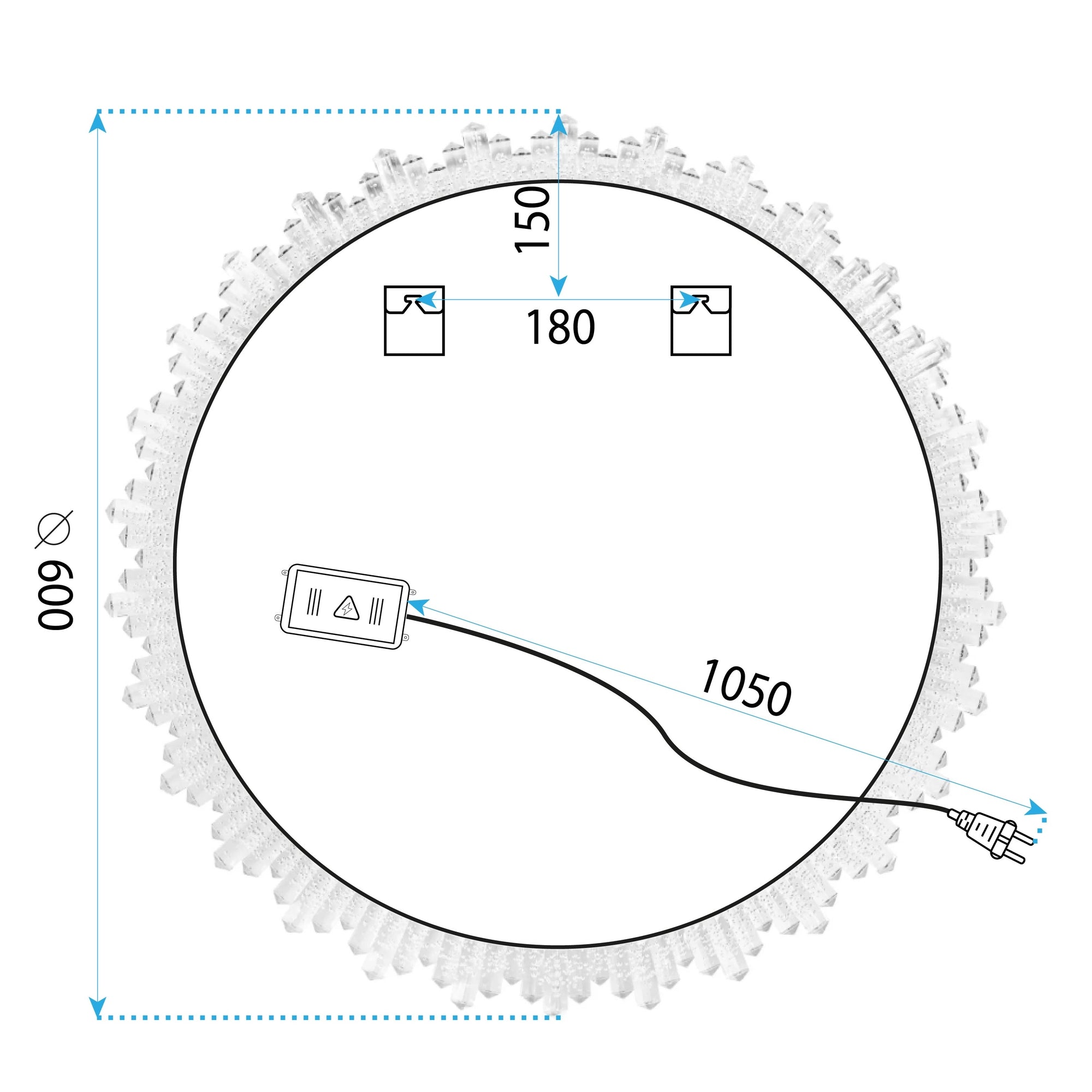 Zrcadlo LED 60cm YH-3564  7