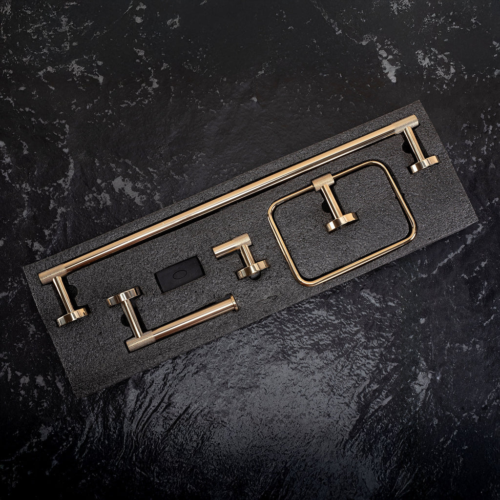 Sada koupelnových doplňků GRID Gold 4 díly  6