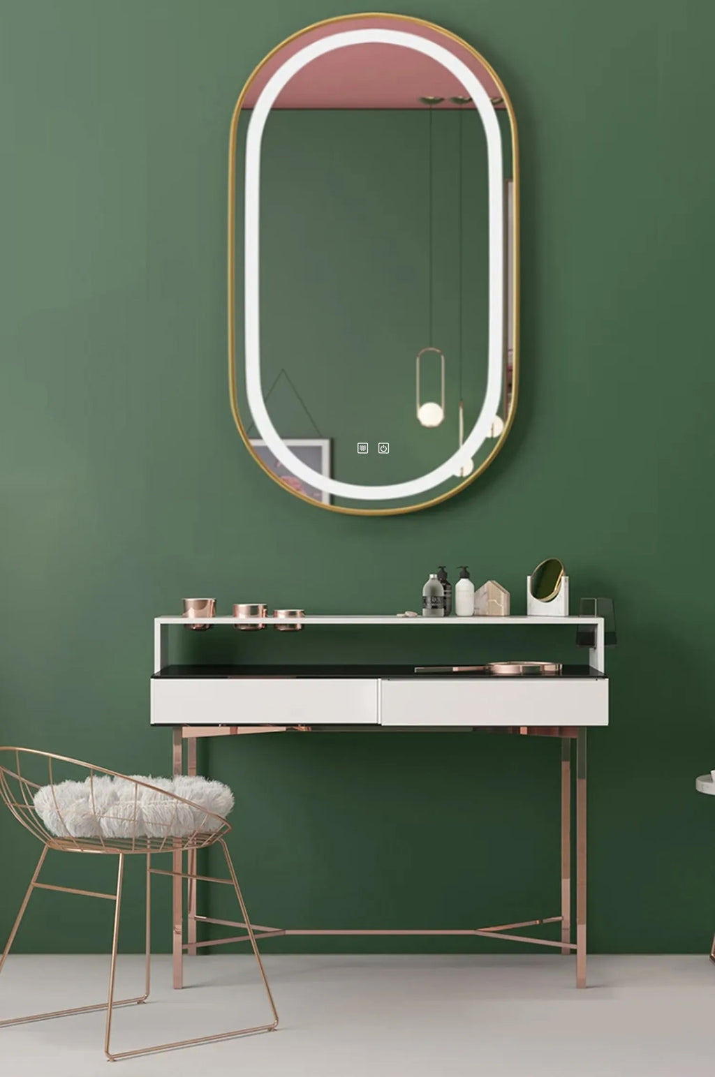 Zrcadlo LED OLL 60x90 cm Brush Gold  6