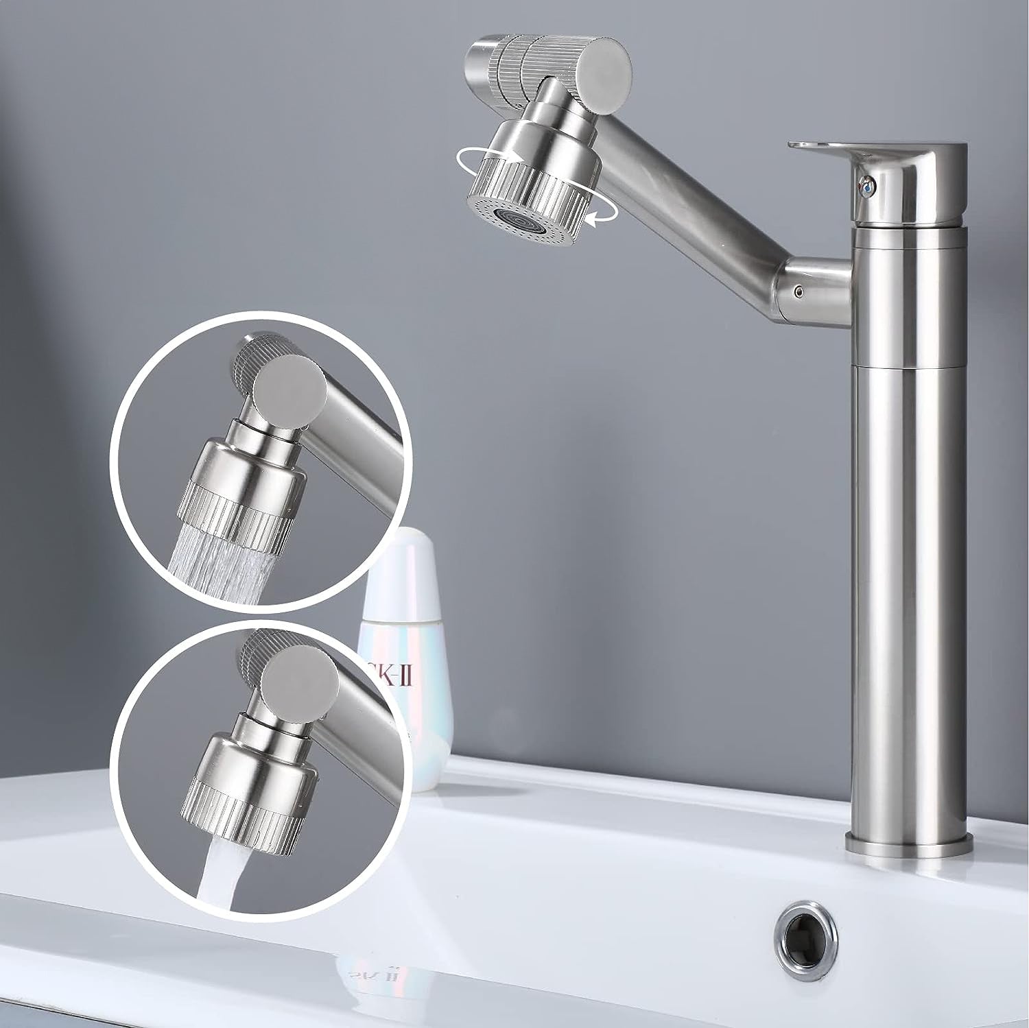 Koupelnová baterie REA PACO Nickel Brush INOX High  9