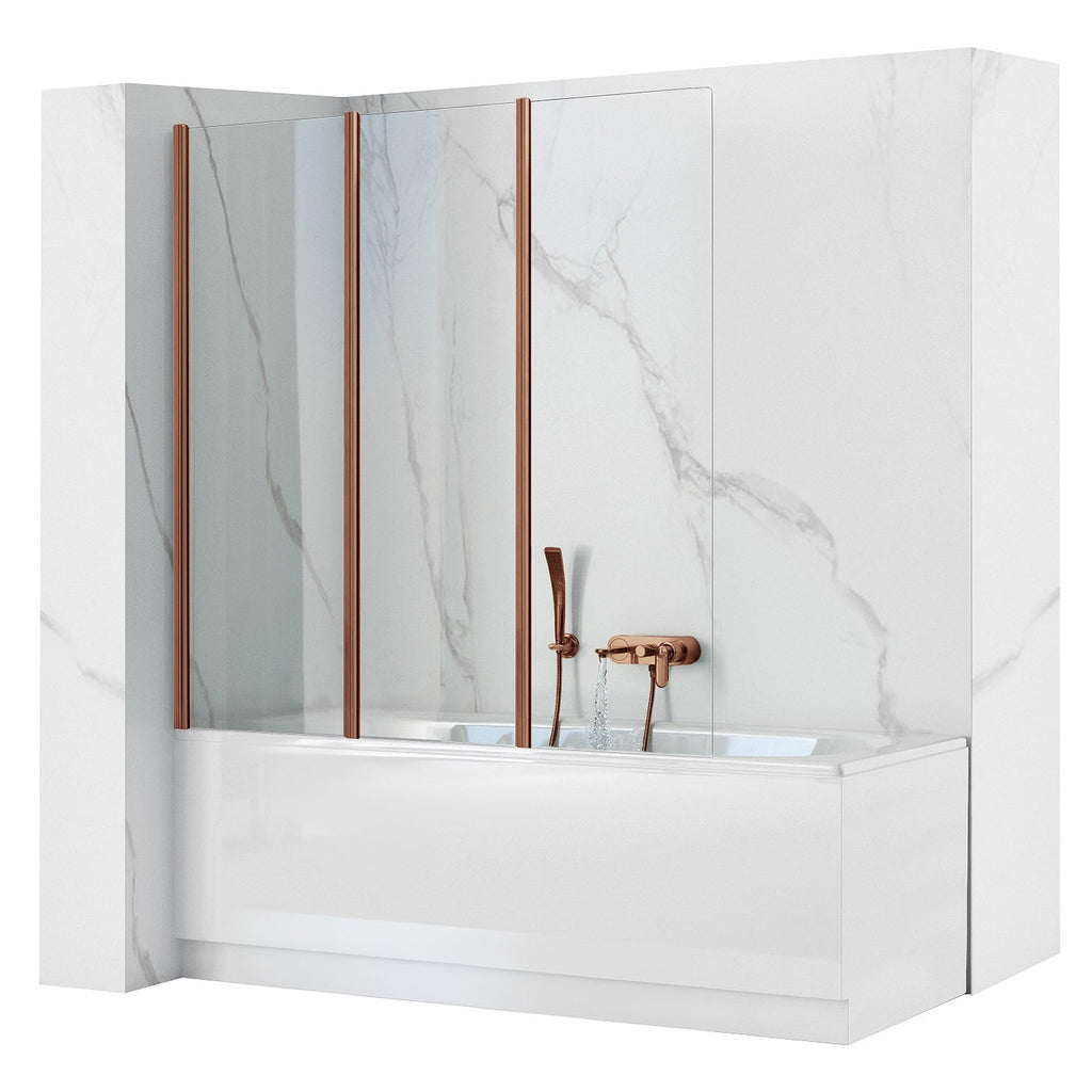 Skládací vanová zástěna REA AGAT-3 120 Brush Copper  1
