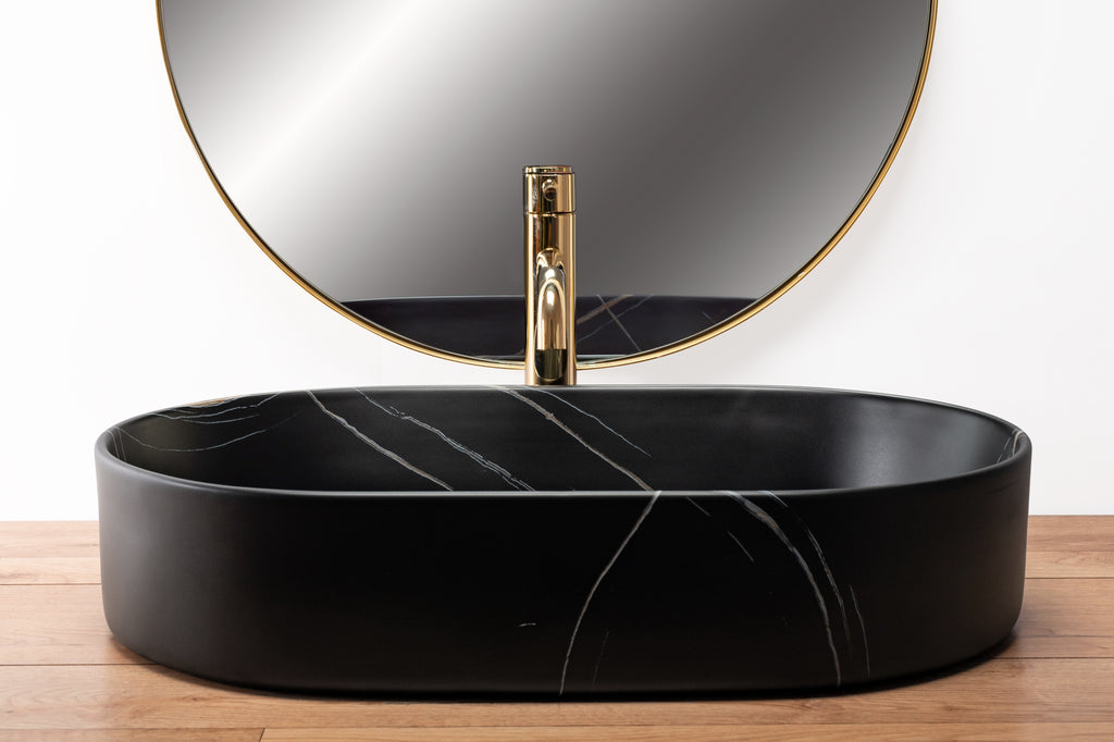 Umyvadlo na desku REA Nadia Stone - Black Matt  3