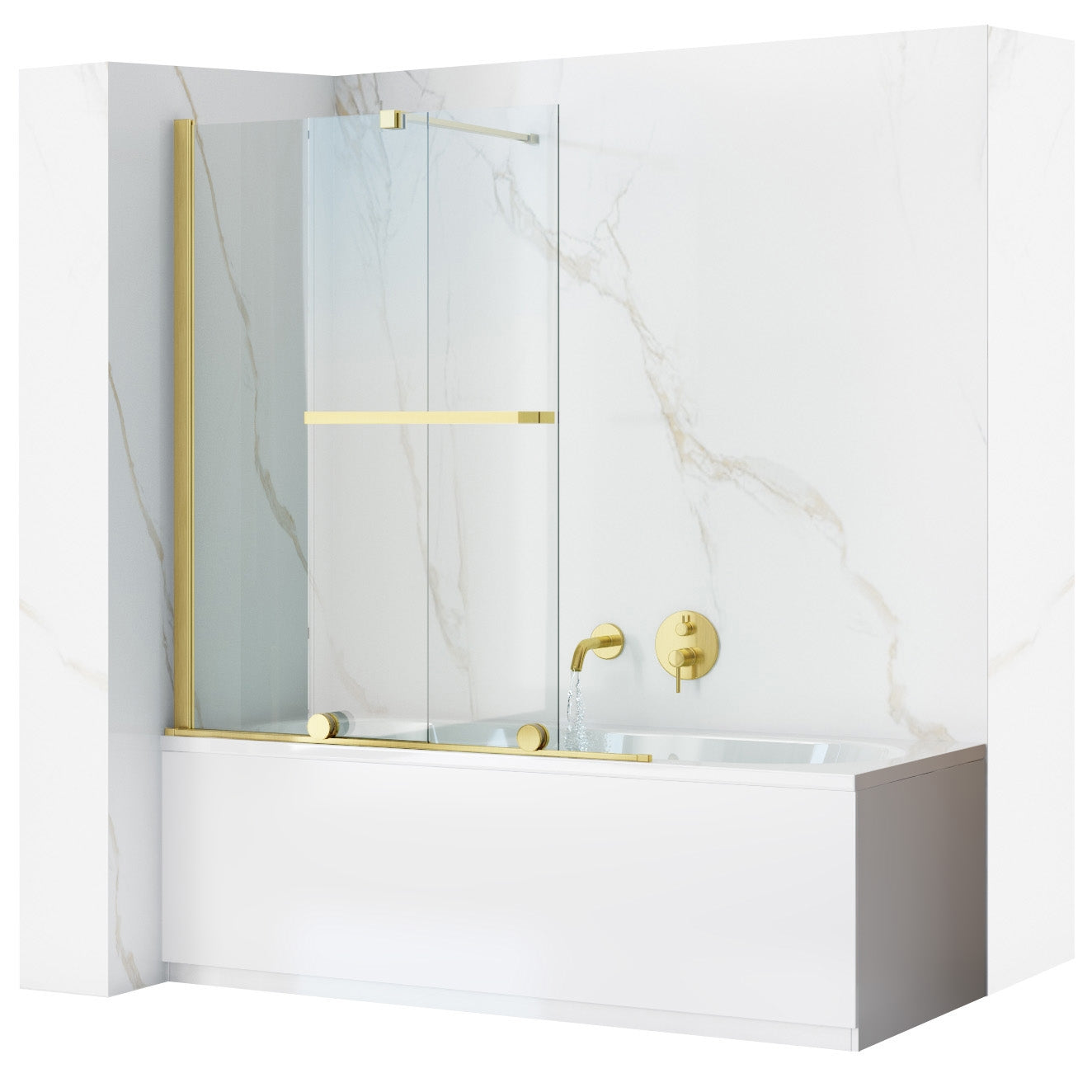 Paravan vanový Rea Fabian Gold Brush 100  1