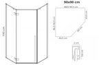 Sprchový kout REA DIAMOND 90x90 - matná černá Bez sprchové vaničky 7