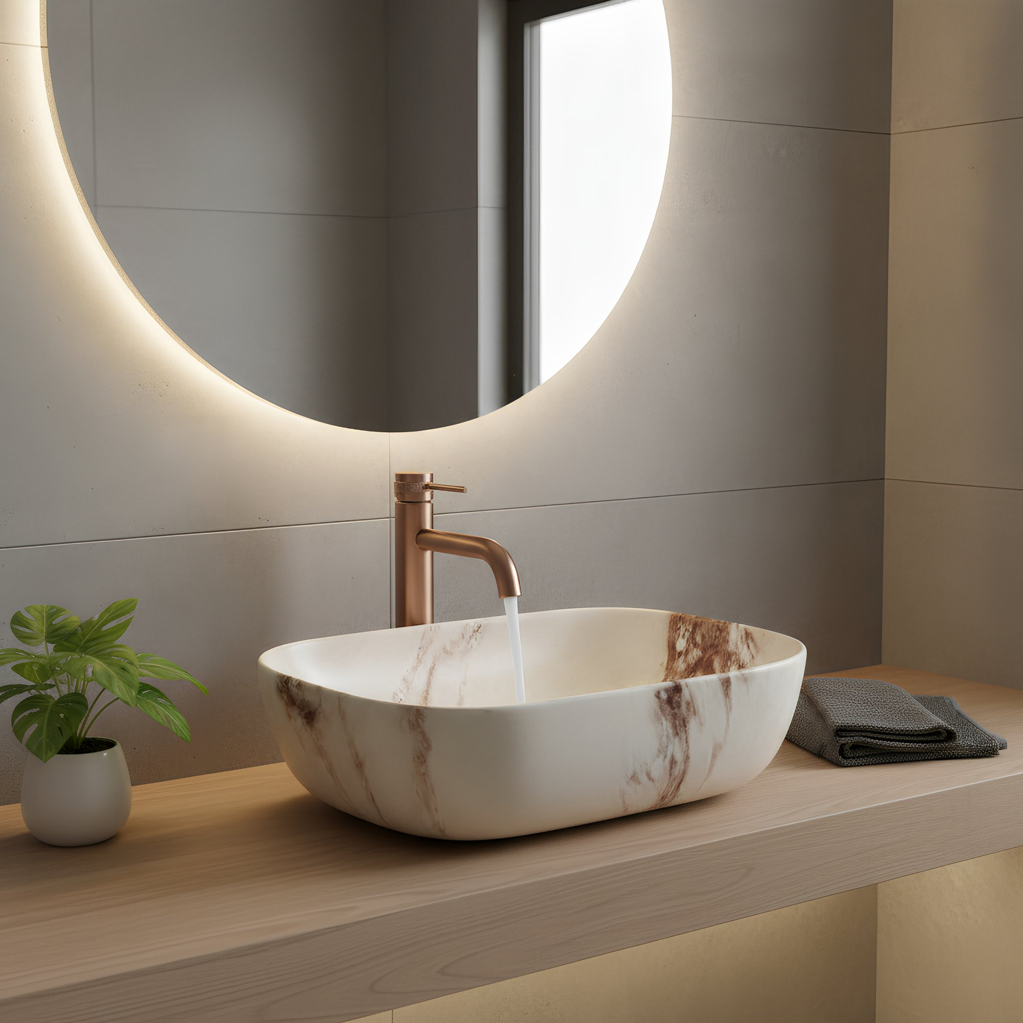 Umyvadlo na desku Rea Belinda Marrone Matt  4