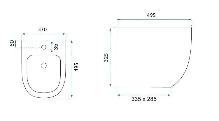 Závěsný bidet REA CARLO Mini - lesklá černá  4