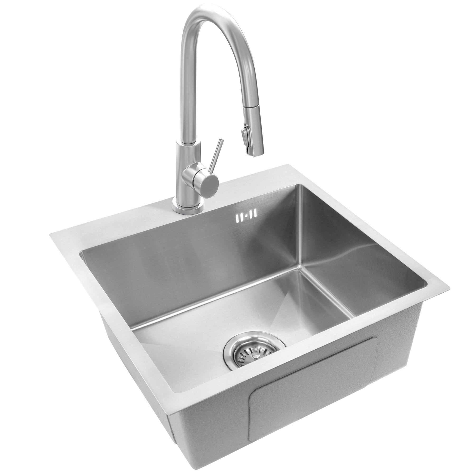 Ocelový dřez Leo 50 BRUSH NICKEL bez kuchyňské baterie 5