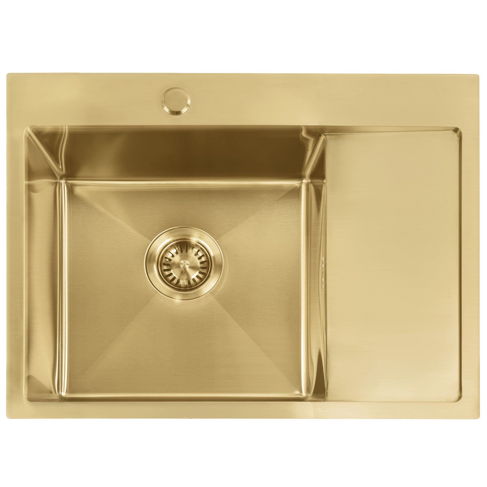 Ocelový dřez Fin BRUSH GOLD s kuchyňskou baterií 2