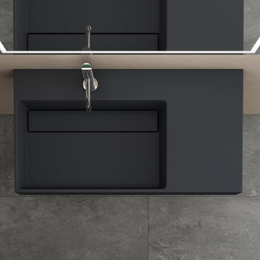 Umyvadlo REA  Archi 75 CM Grey MATT na desku - konglomerát  3