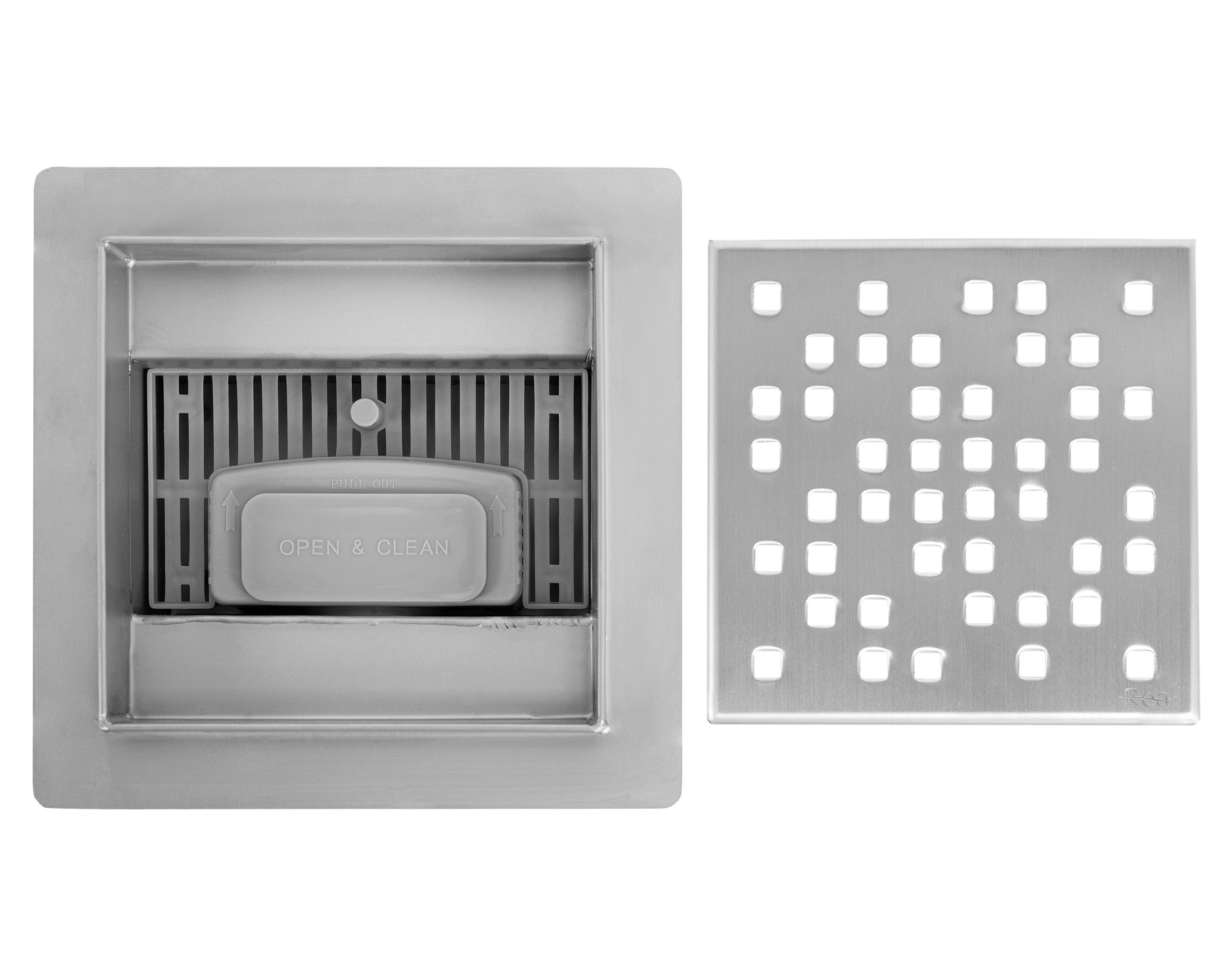 Odtokový žlab REA DOTS Nickel Brush 12x12  5