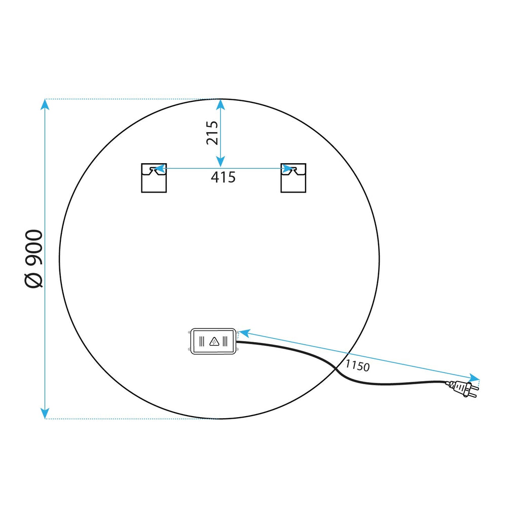 Zrcadlo LED 90cm MMJ Gold  11