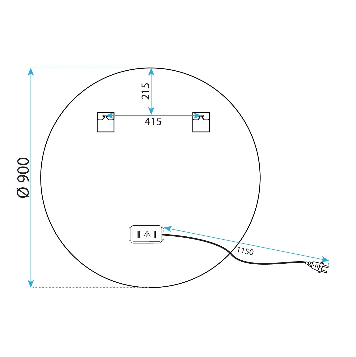 Zrcadlo LED 90cm MMJ Gold  11