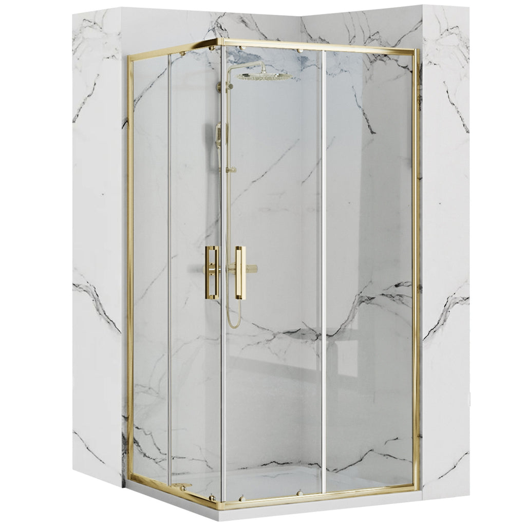 Sprchový kout REA PUNTO 80x100 Gold Se sprchovou vaničkou Savoy black 1