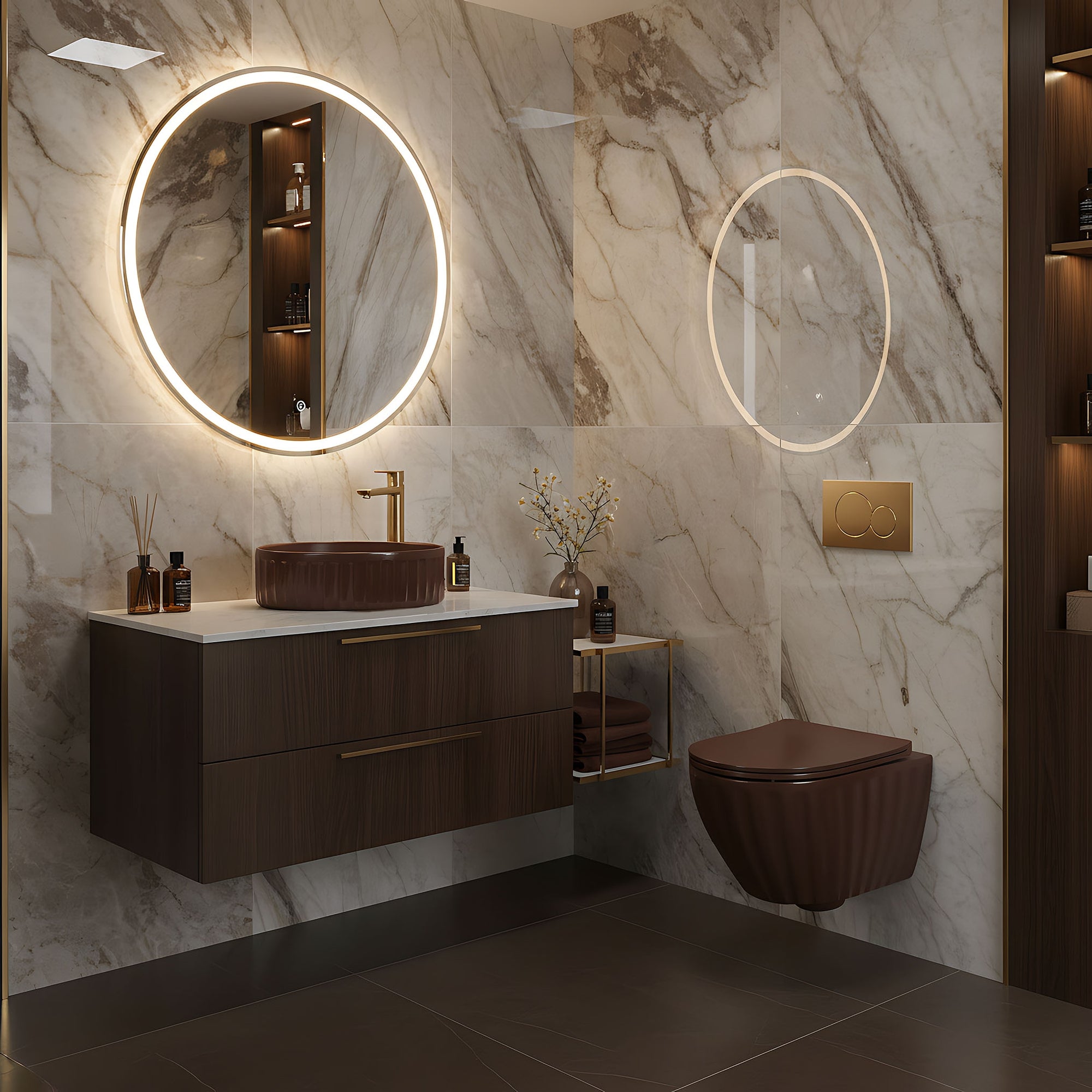 Umyvadlo na desku DUO Espresso Matt  4