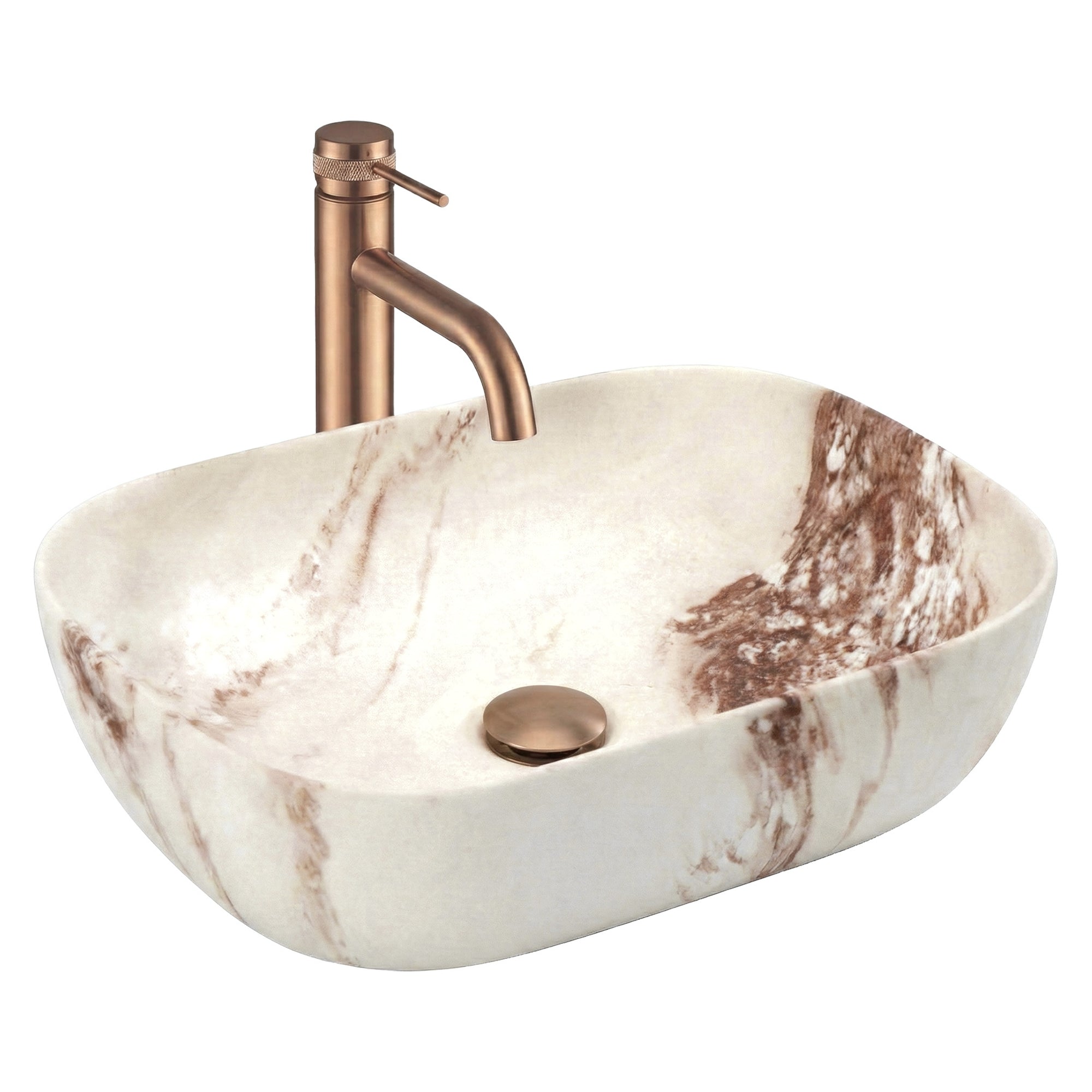 Umyvadlo na desku Rea Belinda Marrone Matt  1