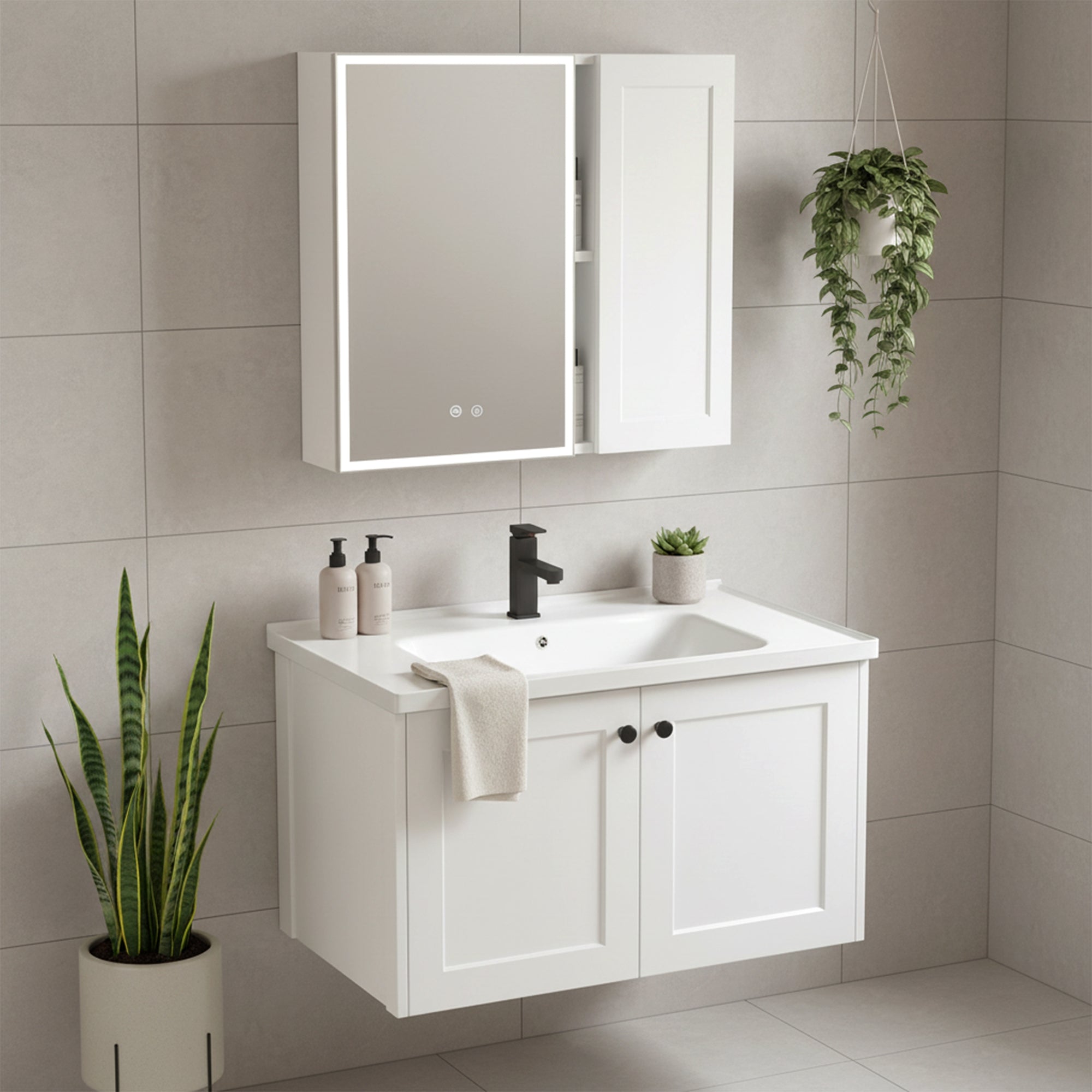 Sada koupelnového nábytku s umyvadlem Monti 60cm White  3