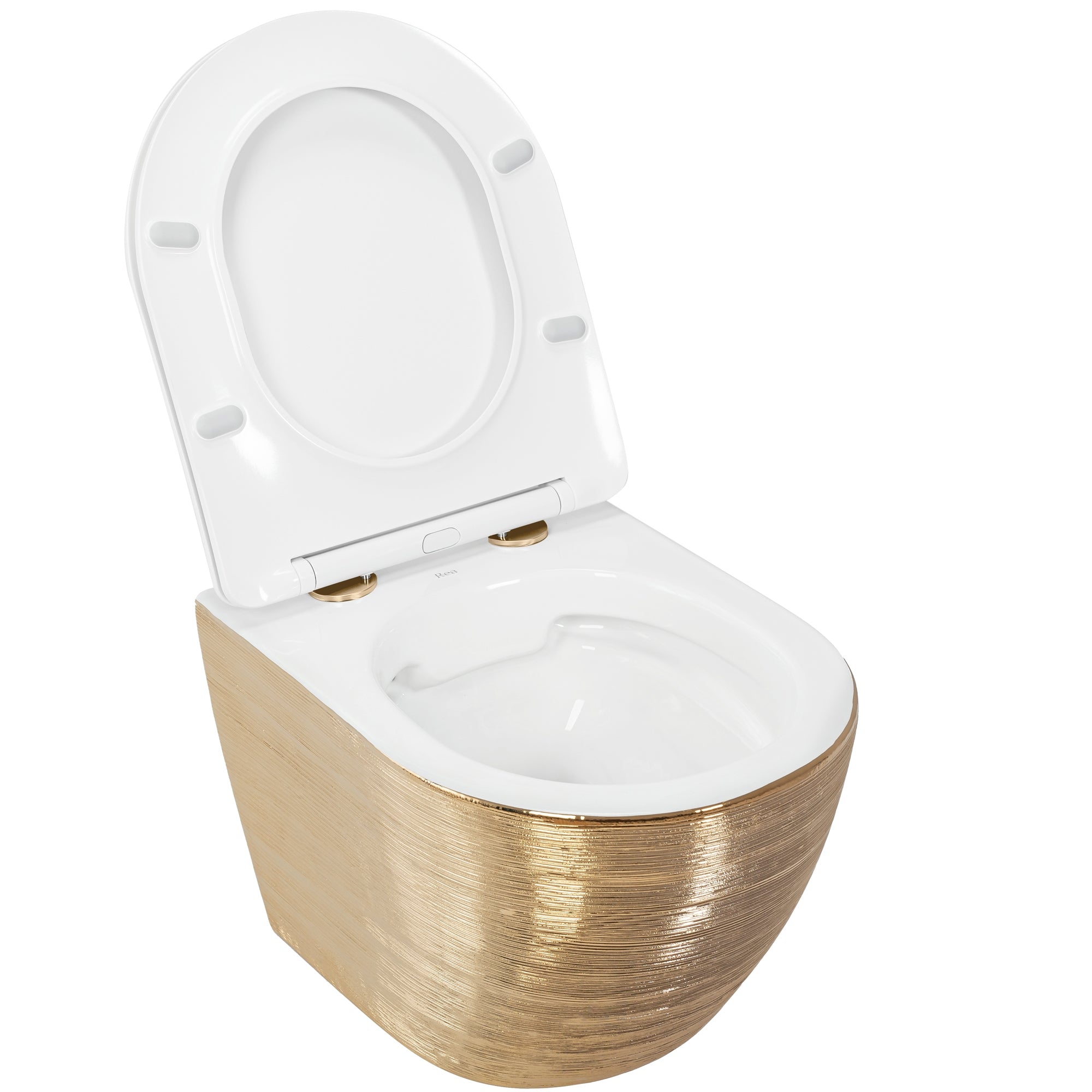 Závěsná WC mísa Carlo Flat - broušené zlato  6