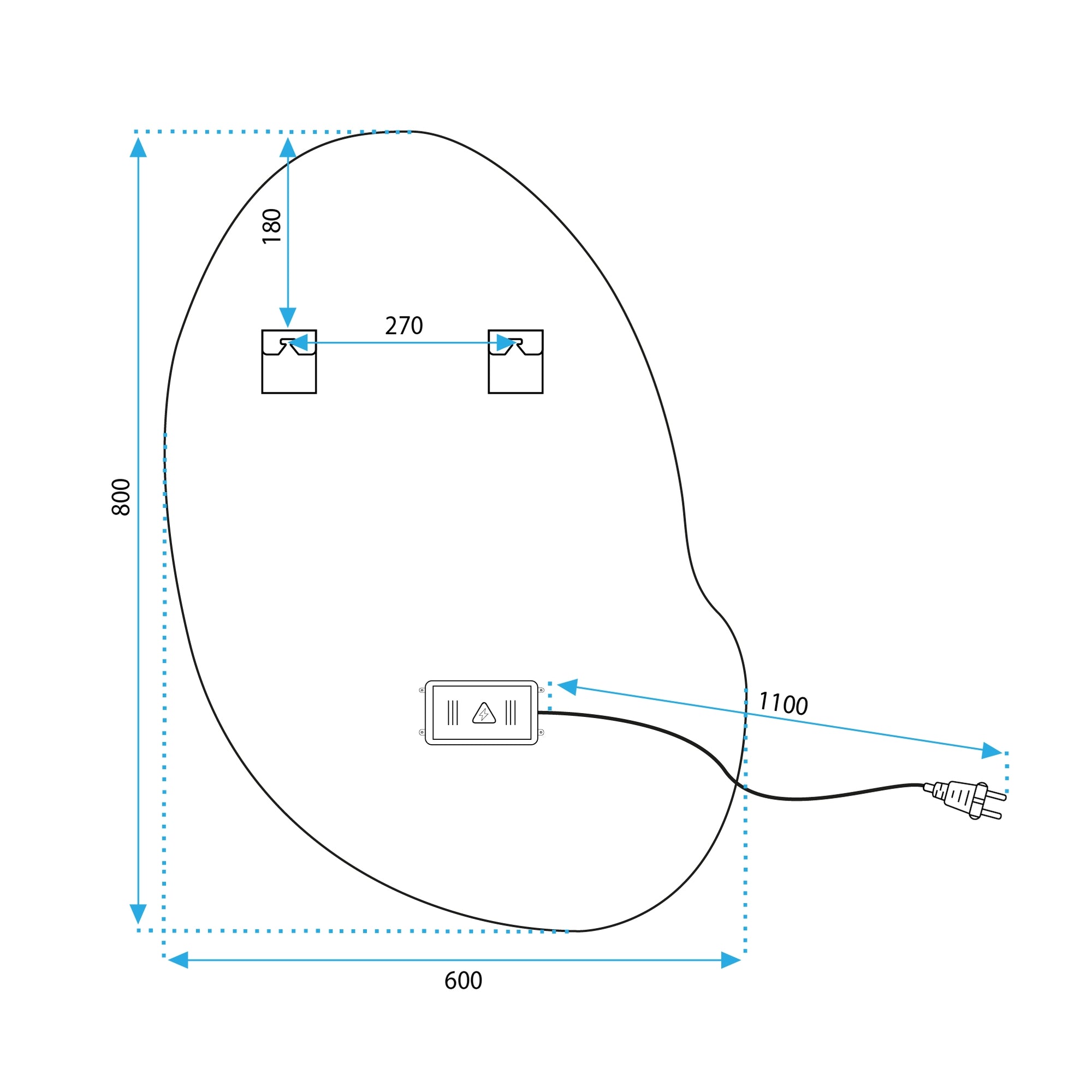 Zrcadlo LED 80x60cm CLOUD C  10